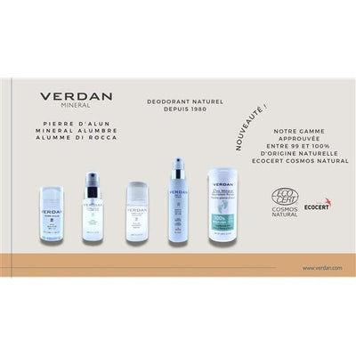 Verdan Alaunstein Deodorant Mineral 99% natural origin Ecocert Swiss made - COSMONDO