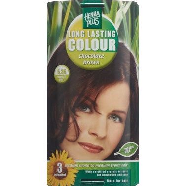 HENNA PLUS Long Last Colour 5.35 chocolat braun - COSMONDO