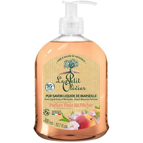 LE PETIT OLIVIER pur savon liquide Marseille fleur de pêcher - COSMONDO