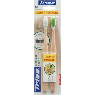 TRISA Natural Clean Holzzahnbürste medium - COSMONDO