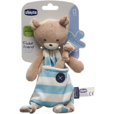 CHICCO POCKET FRIENDS Schnullerhalter Boy 0m+ - COSMONDO