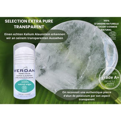 Verdan Aaunstein grad A+ Marmor Deodorant Stick Mineral 100% natural origin Ecocert - COSMONDO