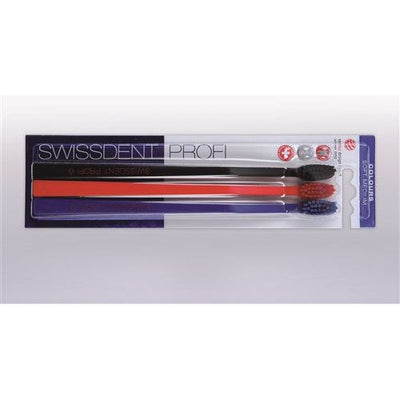 SWISSDENT Colours Zahnbürste Trio schw rot blau - COSMONDO