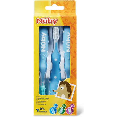 NUBY Zahnputztrainer 3 Stages BLAU - COSMONDO