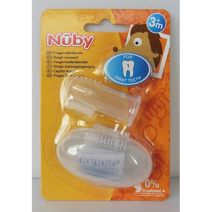 NUBY Finger-Zahnbürste mit Aufbewahrungsbox - COSMONDO