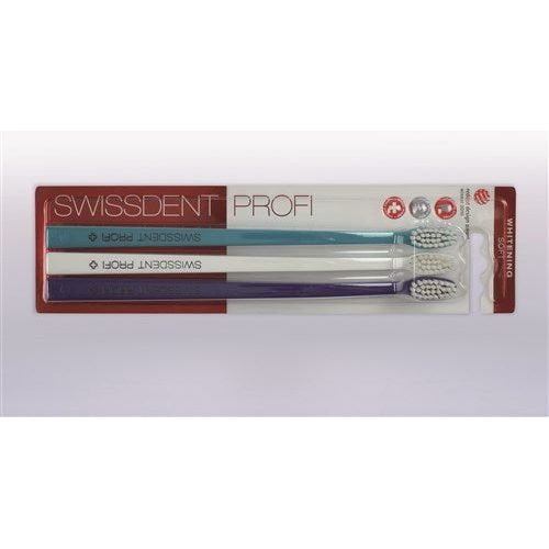SWISSDENT Whitening Zahnbürste Trio türk weiss bla - COSMONDO