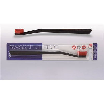 SWISSDENT Colours Zahnbürste schwarz/rot soft-med - COSMONDO