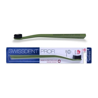 SWISSDENT Colours Zahnbürste jagdgrün/schwarz - COSMONDO
