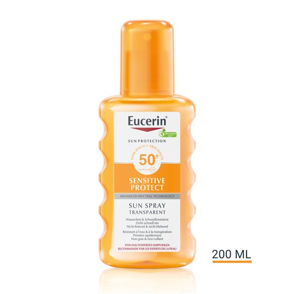 Eucerin SUN Body Spray Sensitive Protect transparent LSF50 - COSMONDO