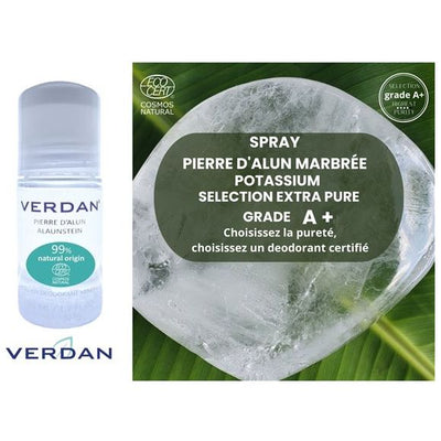 Verdan Alaunstein Deodorant Mineral 99% natural origin Ecocert Swiss made - COSMONDO