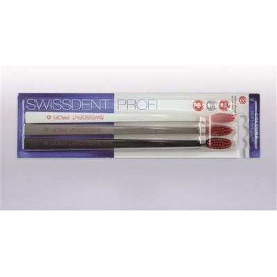 SWISSDENT Colours Zahnbürste Trio weiss grau schw - COSMONDO