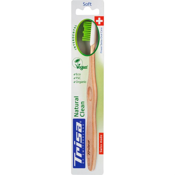 Trisa Natural Clean Holzzahnbürste soft - COSMONDO