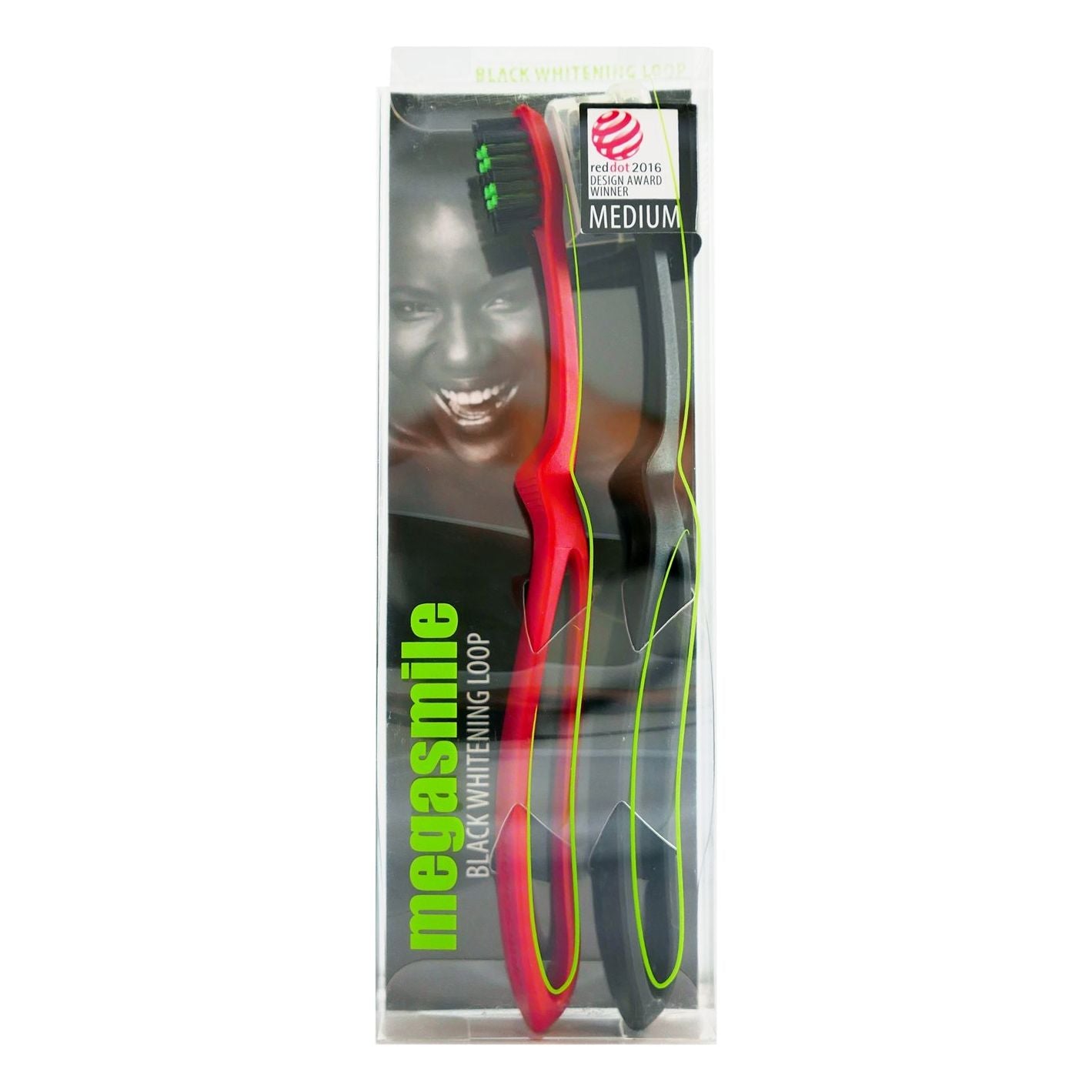MEGASMILE Black Whitening LOOP Zahnbürste - COSMONDO