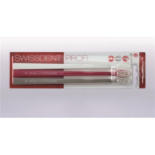 SWISSDENT Whitening Zahnbürste Trio wei pink grau - COSMONDO