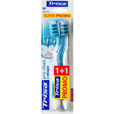 TRISA Zahnbürste Pro Clean x-shape Duo med - COSMONDO